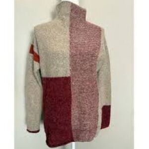 Cyrus color block funnel neck sweater